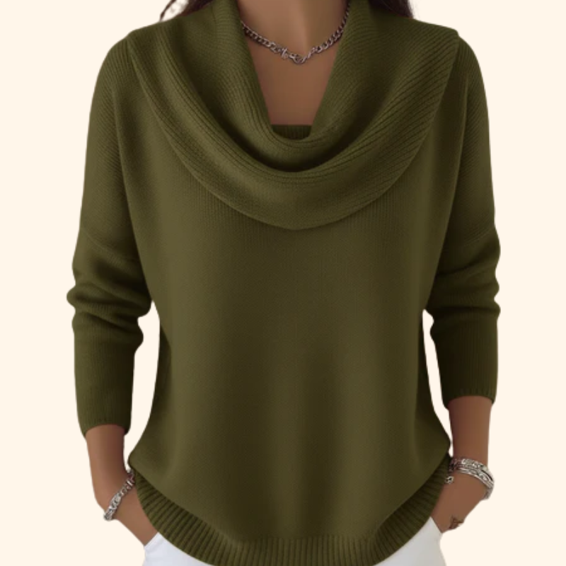 Celeste jersey de cuello drapeado