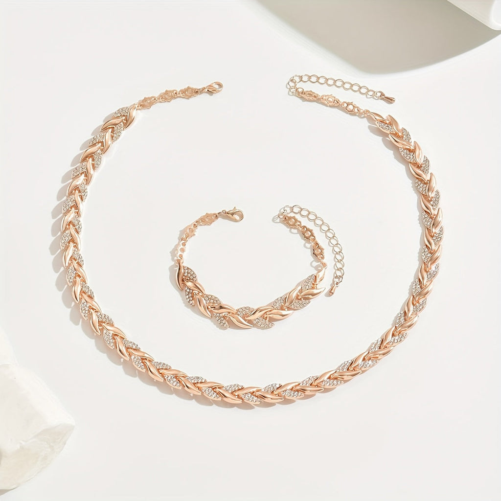 Collar trenzado brillante de elegancia Femenina