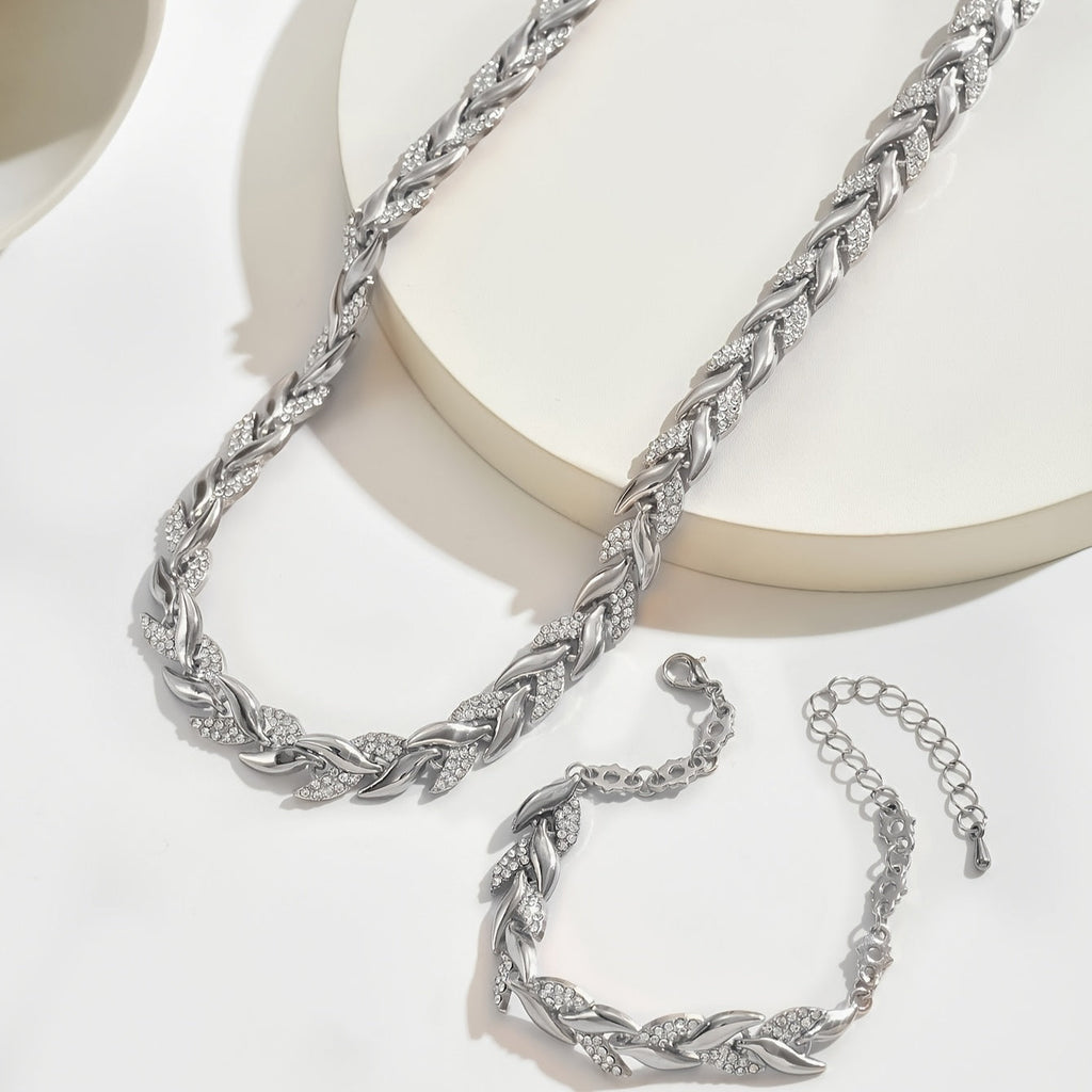 Collar trenzado brillante de elegancia Femenina