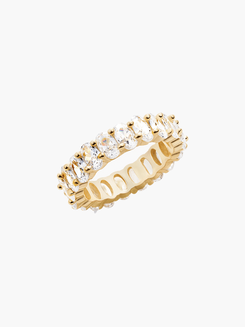 Atenea-Anillo de corte oval elegante con brillo