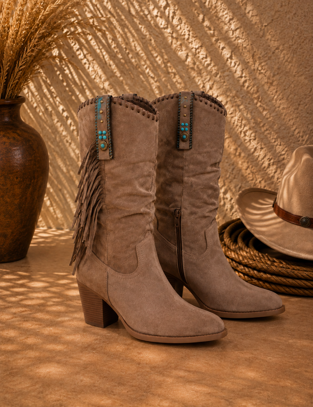Claudia Botas Cowboy con Flecos