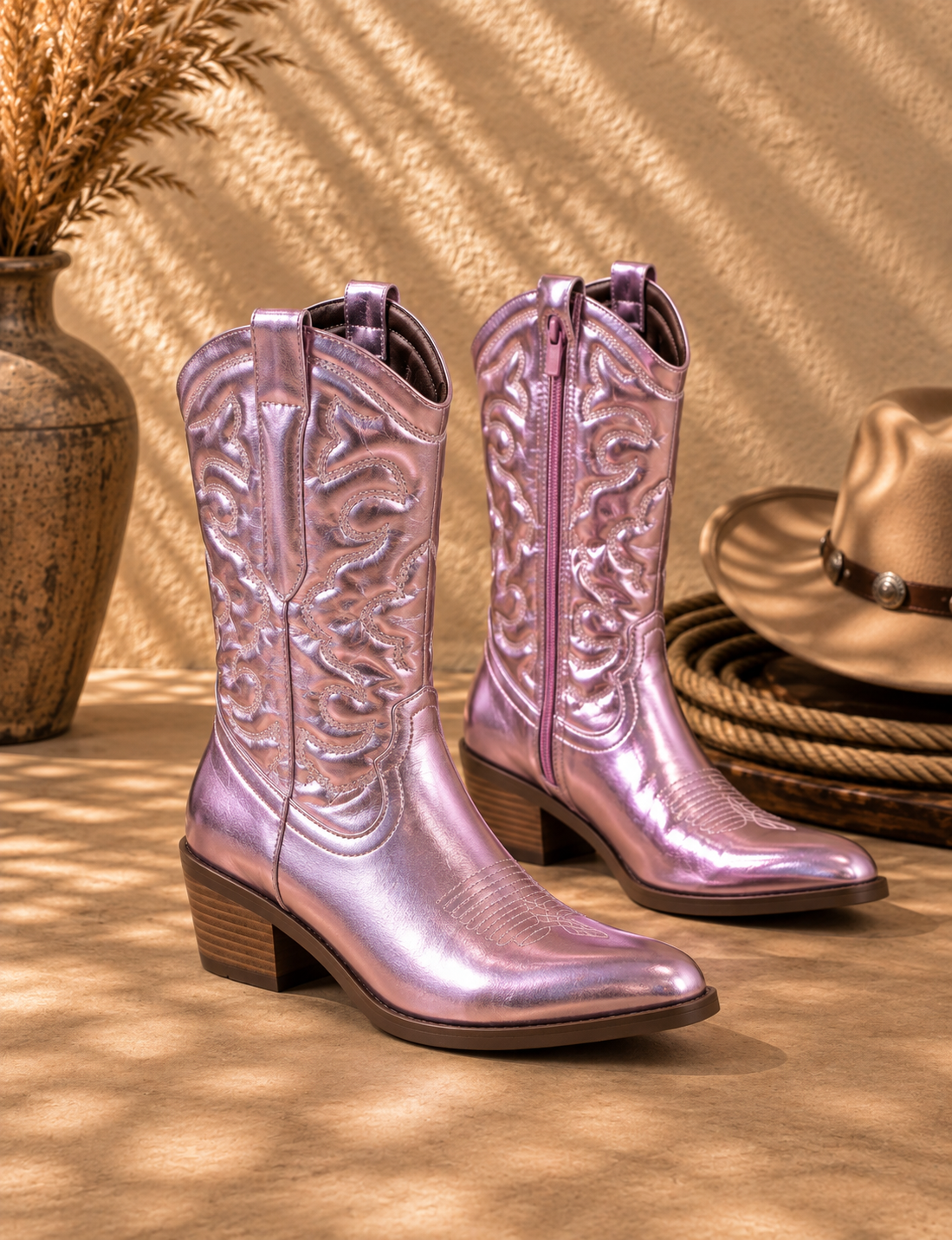 Amalia Botas Cowboy Metalizadas