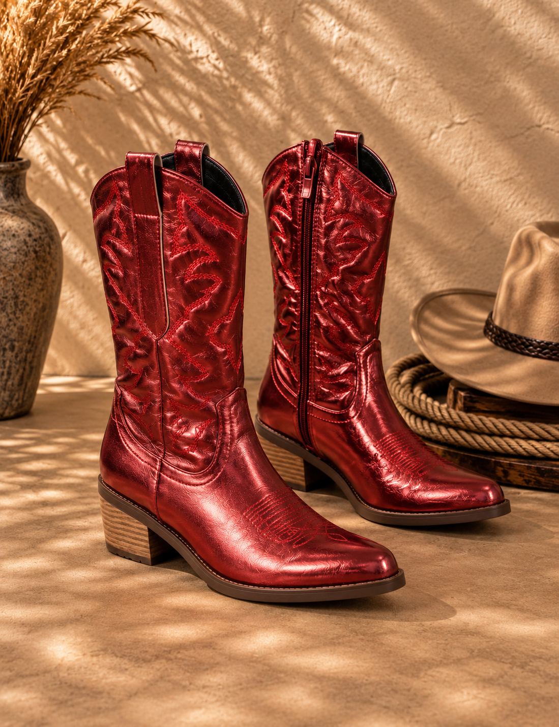 Amalia Botas Cowboy Metalizadas