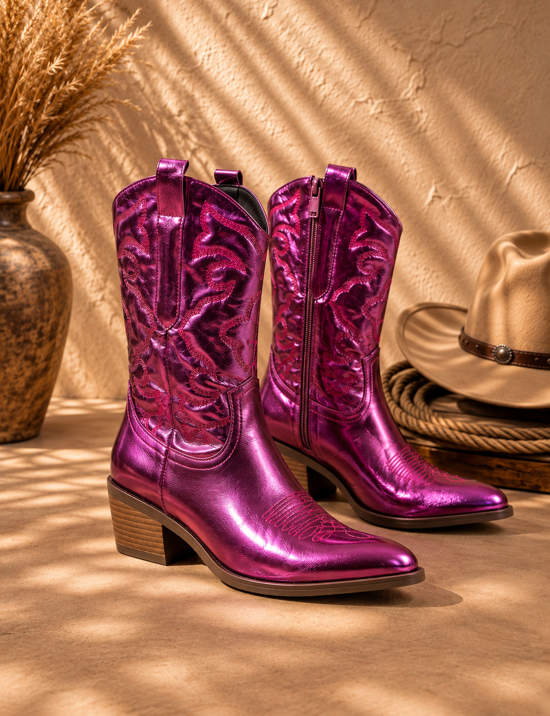 Amalia Botas Cowboy Metalizadas