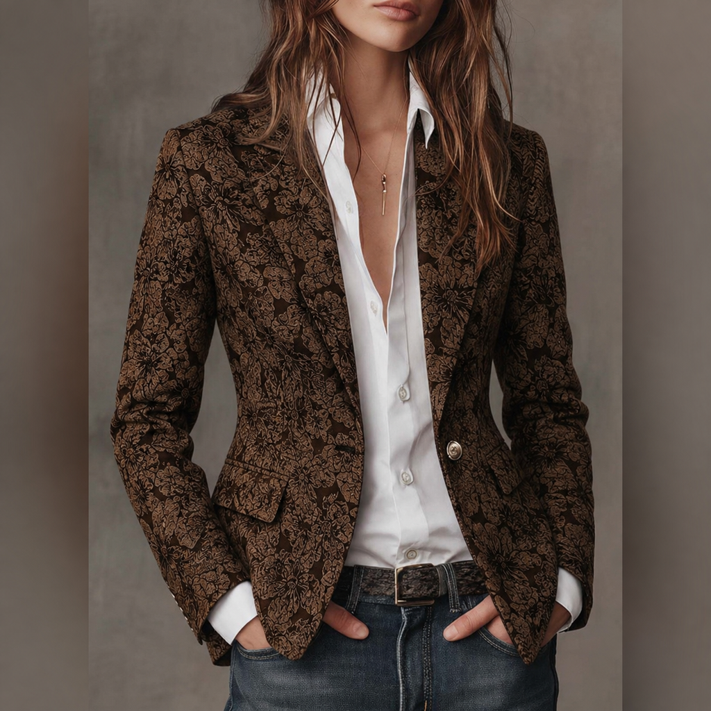 Elisa Blazer Elegante con Estampado Paisley