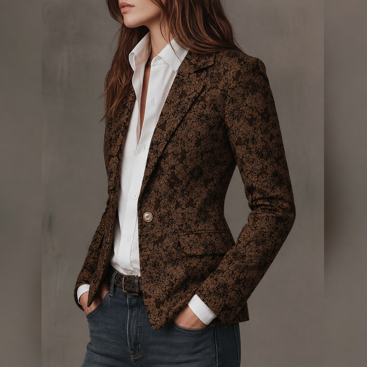 Elisa Blazer Elegante con Estampado Paisley