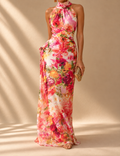Isadora Vestido Maxi Floral con Cuello Halter