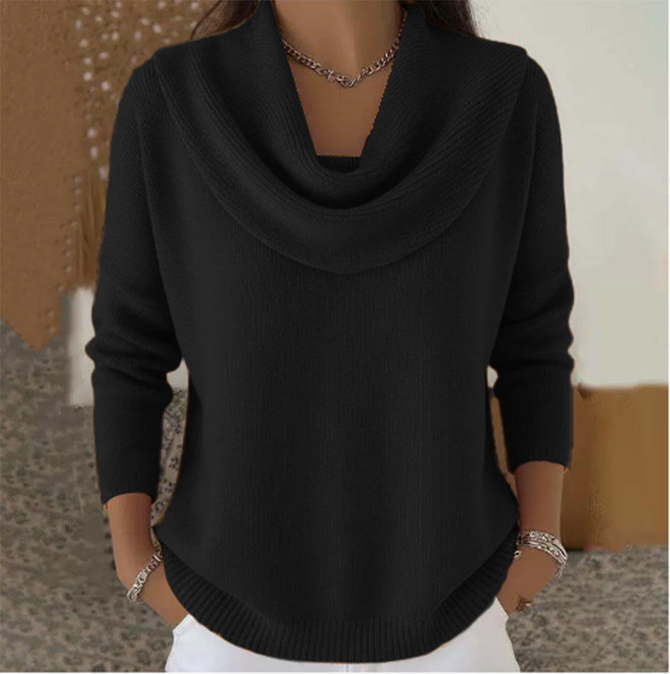Celeste jersey de cuello drapeado