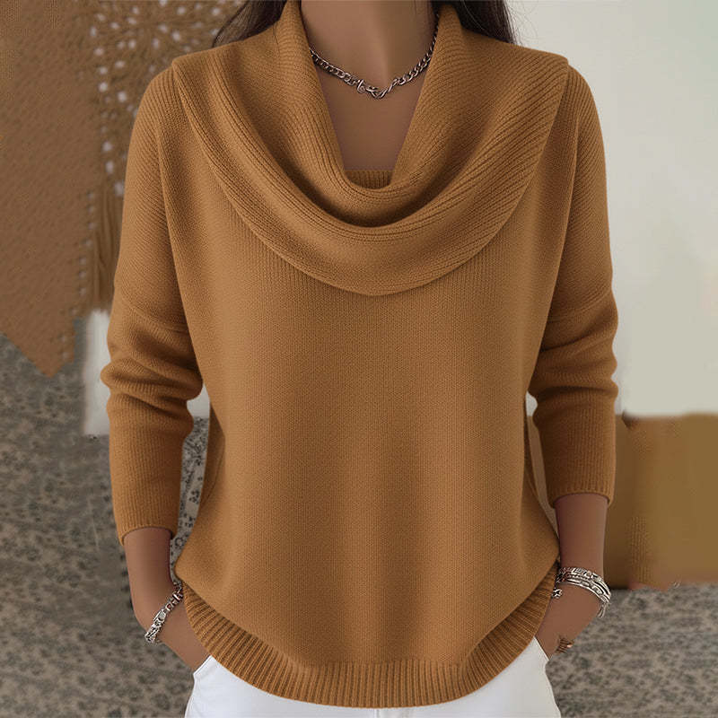 Celeste jersey de cuello drapeado
