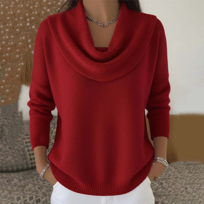 Celeste jersey de cuello drapeado