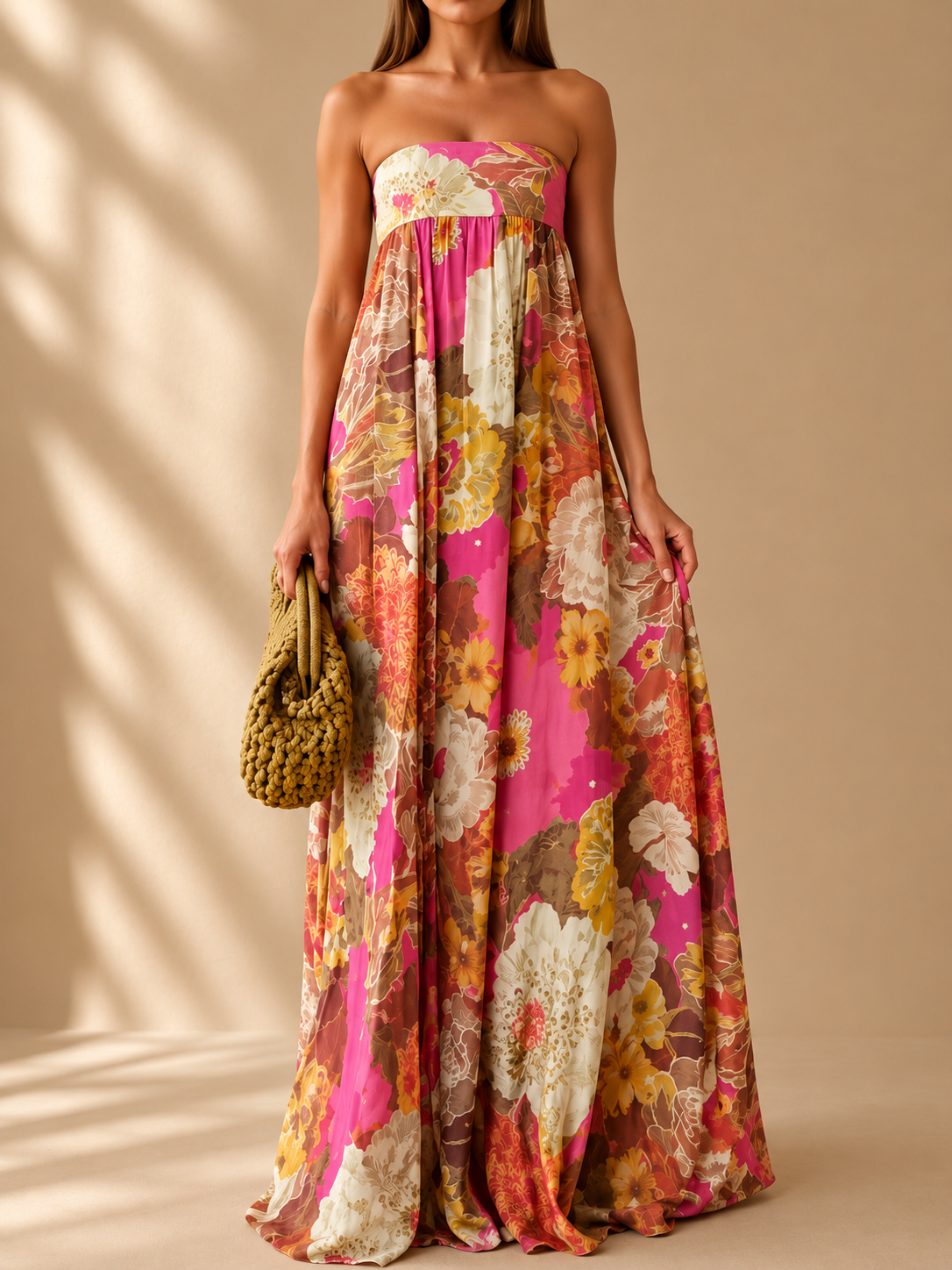 Alexia Vestido Maxi Floral de Un Hombro
