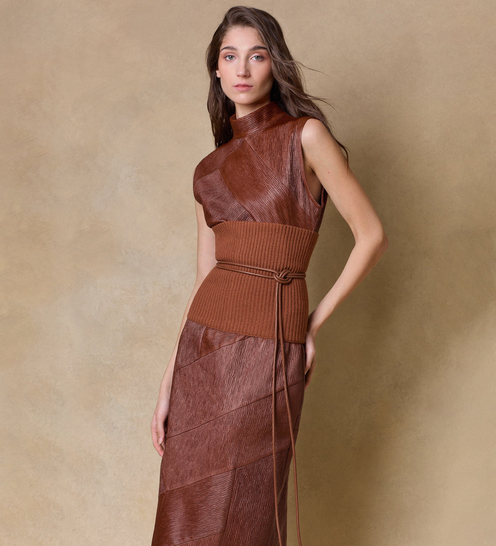 Vestido largo textura