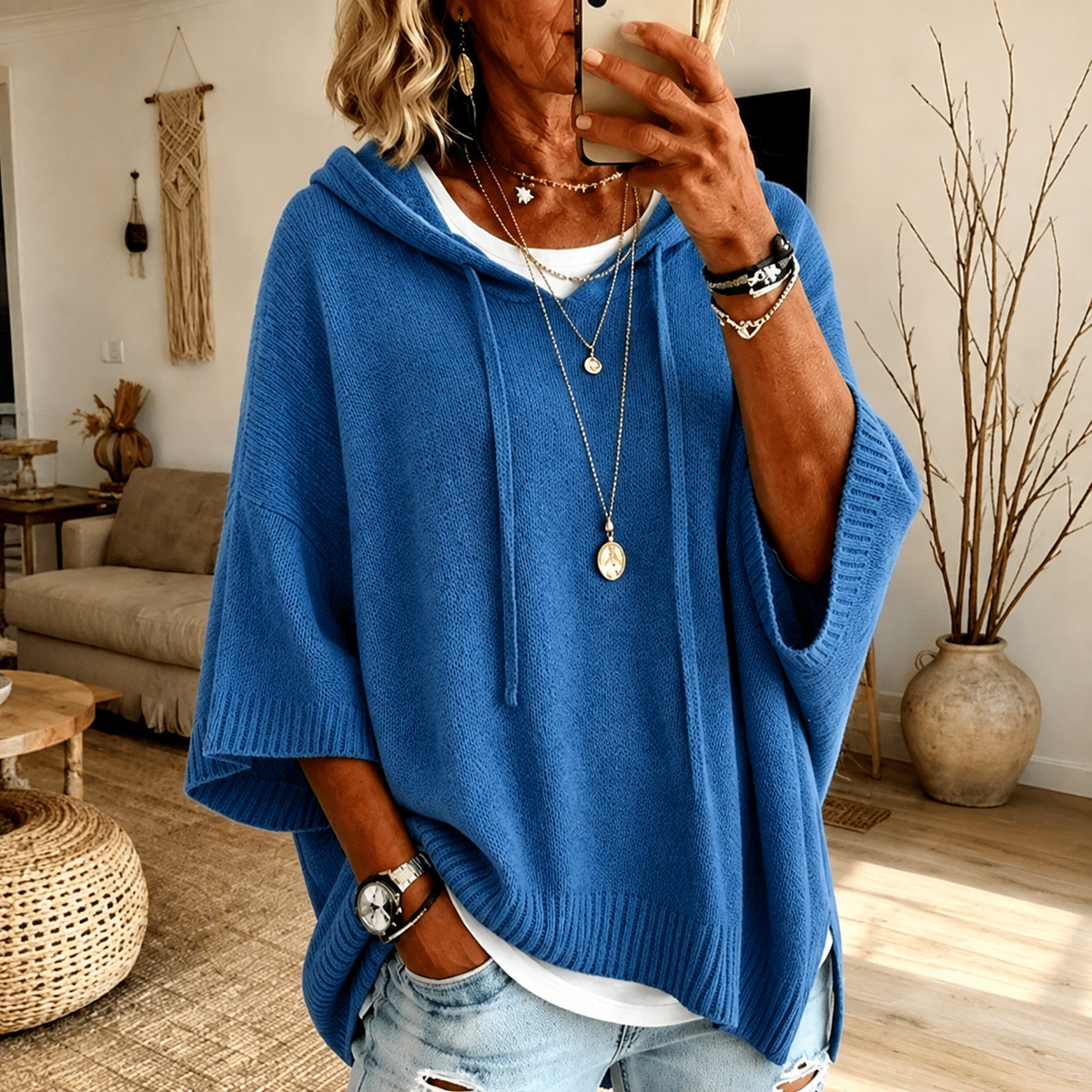 Atenea-Poncho Azul Eléctrico
