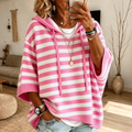 Atenea-Poncho de Rayas Rosa
