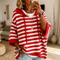 Atenea-Poncho de Rayas Rojo