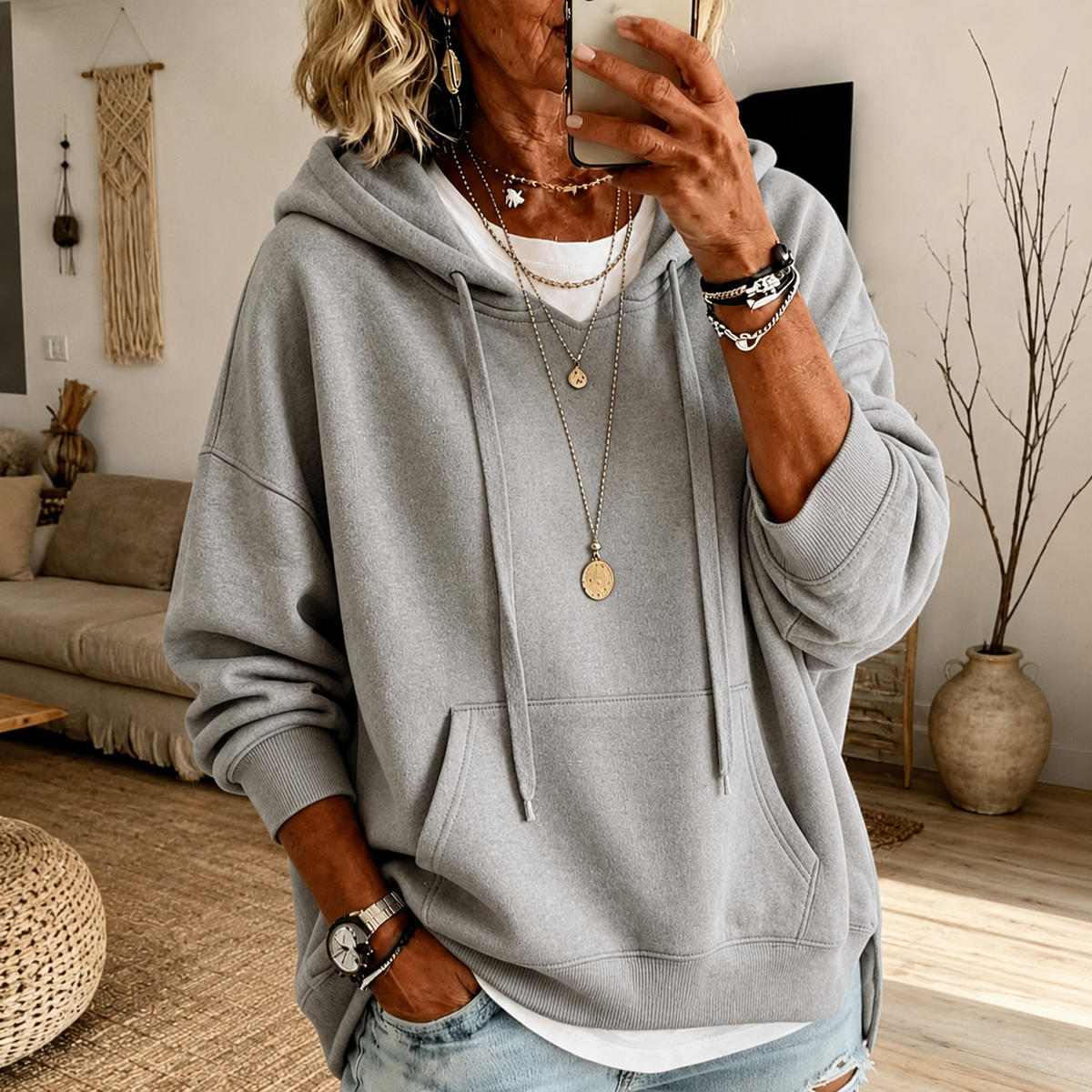 Atenea-Poncho Gris Claro
