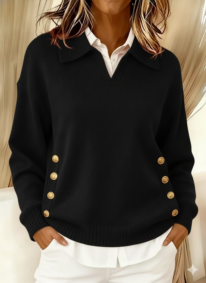 Celeste Jersey con Cuello Polo y Botones