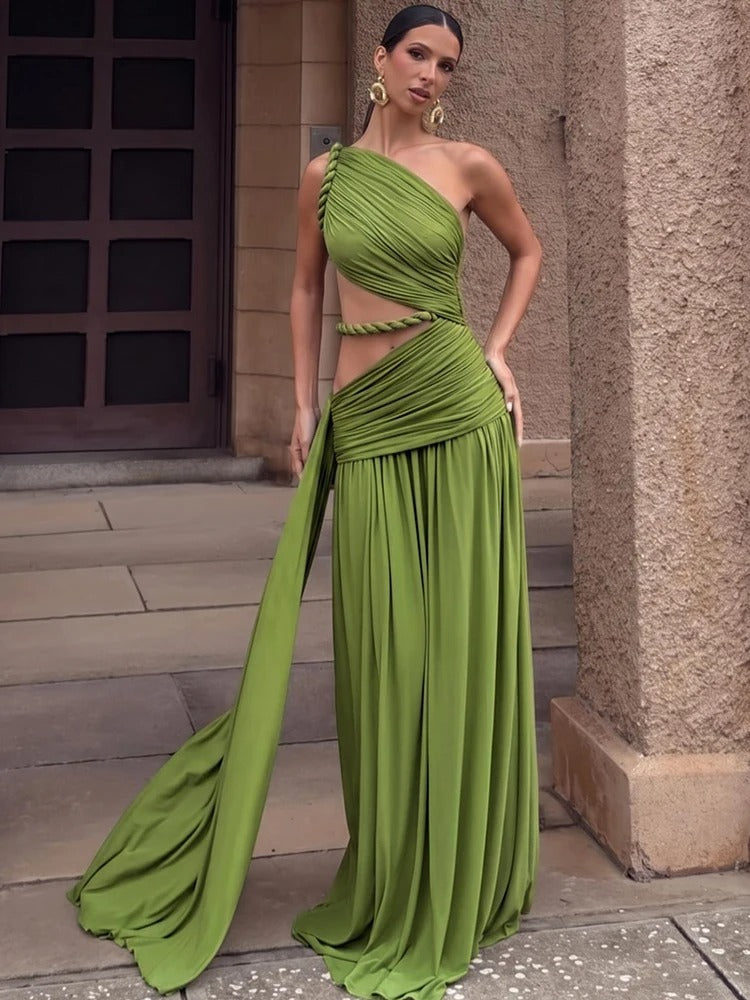Marta Vestido Ajustado Asimétrico con Lazo