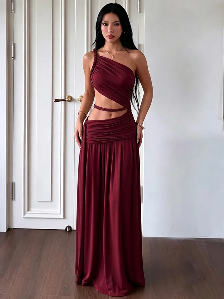 Marta Vestido Ajustado Asimétrico con Lazo