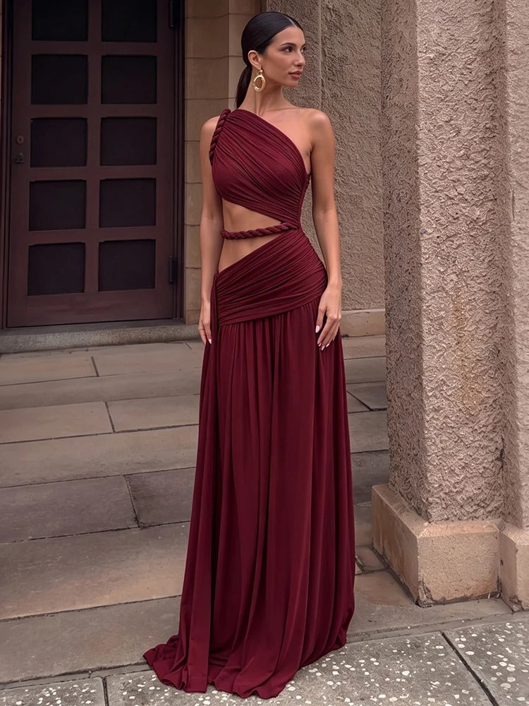Marta Vestido Ajustado Asimétrico con Lazo