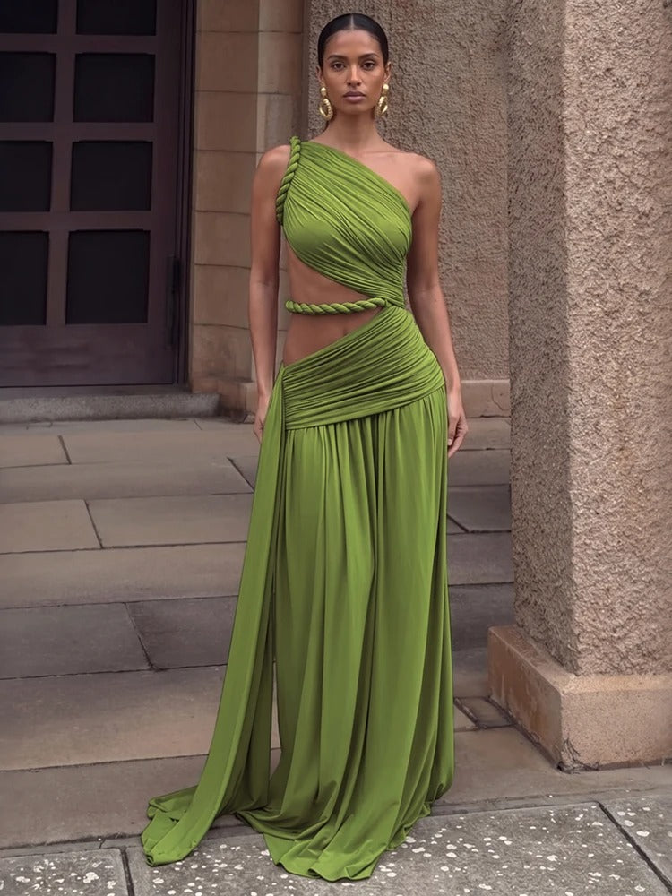 Marta Vestido Ajustado Asimétrico con Lazo